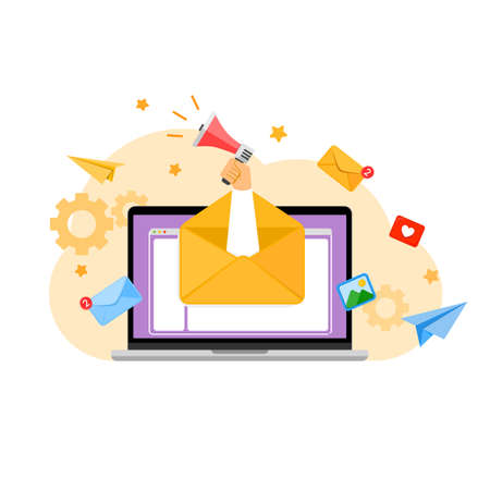 Run successful email marketing campaignのイラスト素材