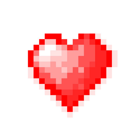 Pixel heart 8 bit icon loveのイラスト素材