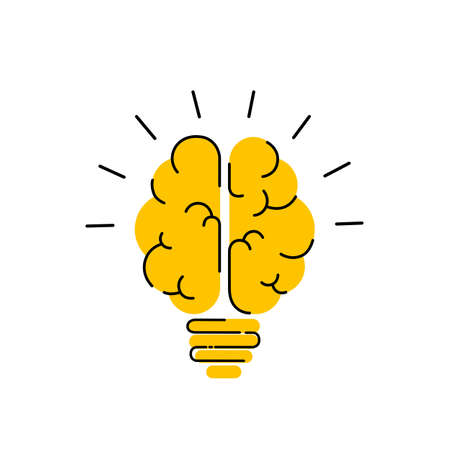 Creativity idea brain light bulbのイラスト素材
