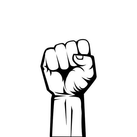 Hand raise with clenched fistsのイラスト素材