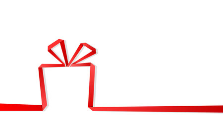 Gift box ribbon origami styleのイラスト素材