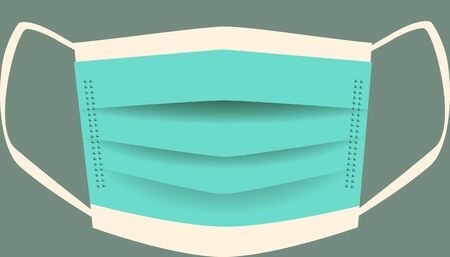 A vector graphic of a blue breathing mask that protect against coronavirus and other microbesのイラスト素材