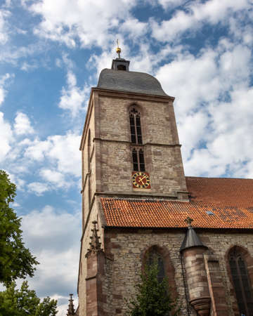 The Evangelical Lutheran parish church of St. Albani (also Albanikirche) is a three-nave Gothic hall church in GÃ¶ttingen in Lower Saxony.の写真素材