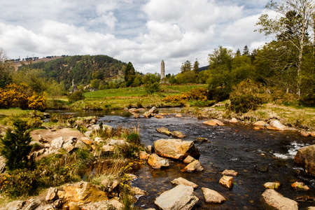 View to River at Glendalough monastic, Wicklow, Ireland.の写真素材