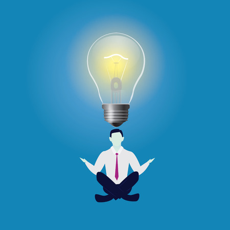 Creative illustration of a man having bright idea.のイラスト素材