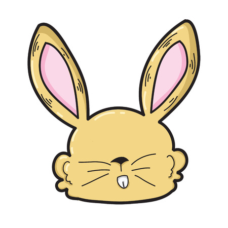 Vector illustration of bunny rabbit cartoon, children drawing style, isolated on whiteのイラスト素材