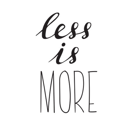 Less is more, motivational inspirational quote, illustration of  lettering decor typographyのイラスト素材