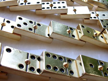 Golden domino  (collection of parts)の写真素材