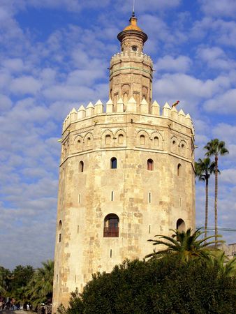 Image of Torre del Oro in Sevilla, capital of Andalusia region, spain.の写真素材