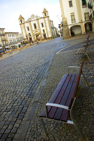 Giraldo square  in Évora (Portugal) with church of s. antão to the deep one.