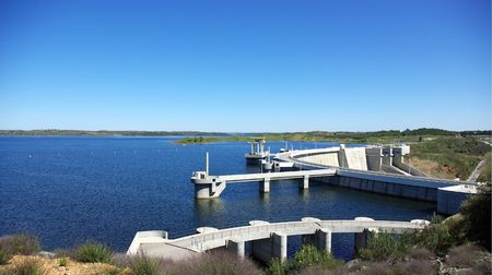 Barrage of lake of alqueva, Portugal.の写真素材