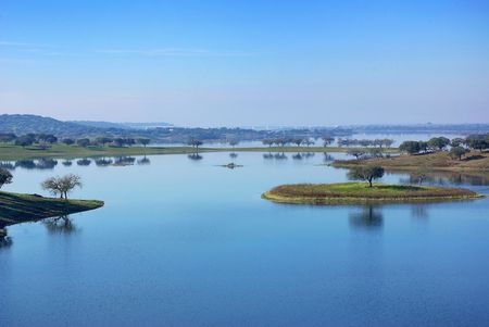 Landscape of Alqueva Lake.の写真素材