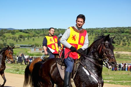 Historical reconstitution of the battle of the Atoleiros between Portugal and Spain.のeditorial素材