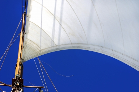 white sails of yachts and blue skyの写真素材