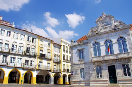 Houses of Giraldo square, Evoraの写真素材