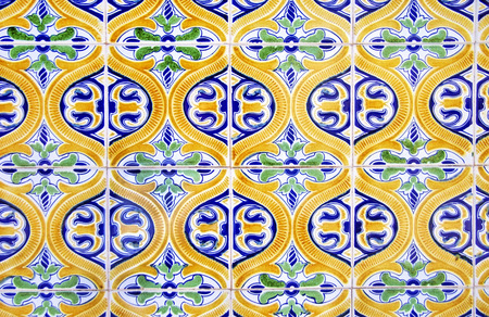 Traditional portuguese tiles, Marim, in Algarve.の写真素材