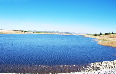 small lake in alentejo, south of Portugalの写真素材