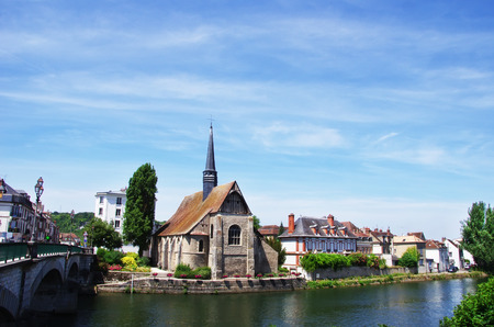 Church Saint- Maurice in Sens, Burgundy, Franceの写真素材