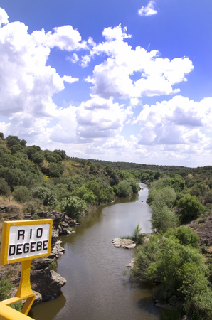 Degebe  river, affluent of Guadina, alentejo region Portugalの写真素材