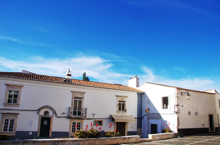 square in the old town of Estremoz, Portugalの写真素材