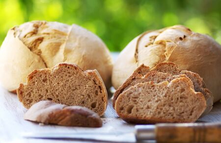 View of some traditional portuguese breads on a tableの写真素材