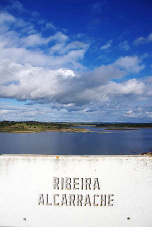 Alcarrache river near Alqueva lakeの写真素材