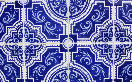 Detail of a typical Portuguese azulejo tiles.の写真素材