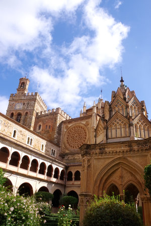 Courtyard of the Cathedral of Palermo, Sicily, Italyの写真素材