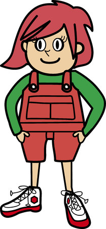 pink girlのイラスト素材