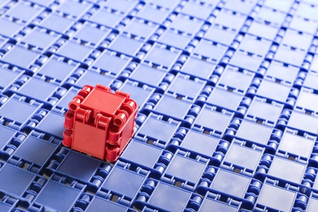 individuality, abstract building blocks of  red and blue elements briksの写真素材