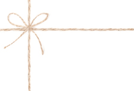 Rope bow  Jute wrapping for present  Close up の写真素材