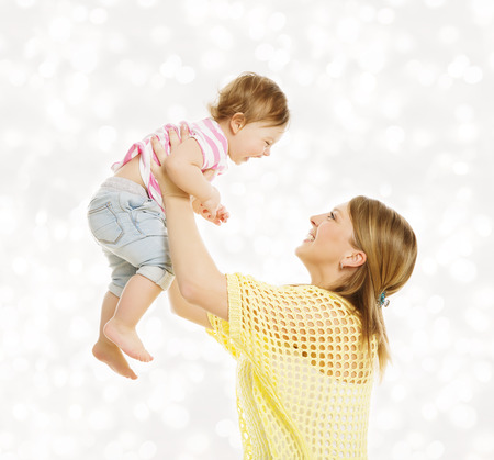 Mother and Baby Family Portrait Happy Little Kid with Mom Child and Parent Happiness Conceptの写真素材