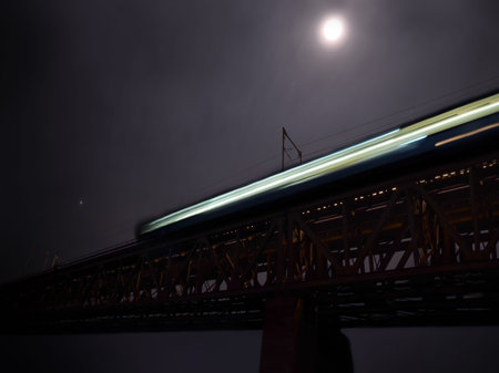 Night trainの写真素材