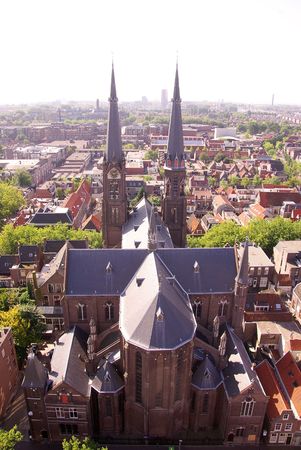 View at Delft with the Maria Jesse churchの写真素材