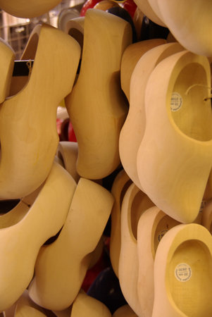 Unpainted wooden shoes