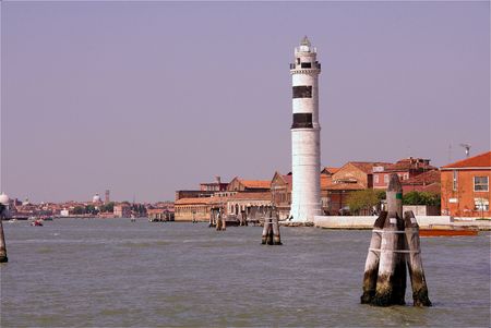 Murano with its lighthouse, Italyの写真素材