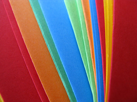 Colorful greeting cards and envelops