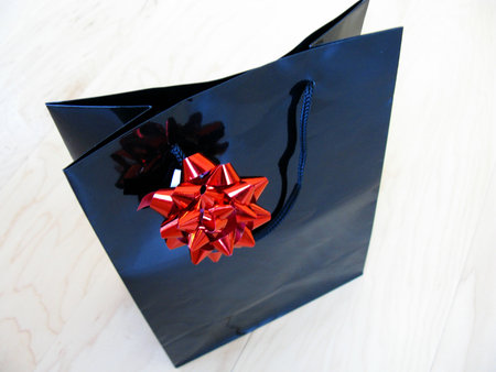 A special gift in a black bagの写真素材