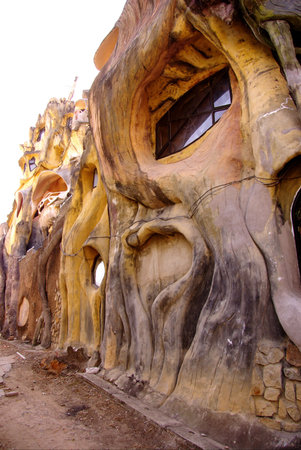 The crazy house (Hang Nga tree villa) in Dalat in Vietnamの写真素材