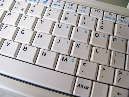The keyboard of a mini-laptop