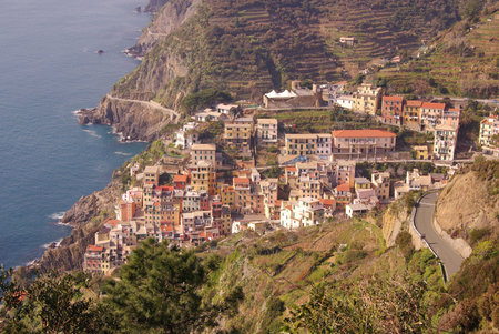 Riomaggiore in the national park Cinque Terre in Italy