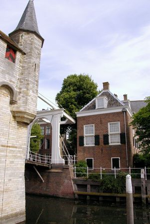 The center of the historical city Zierikzee in the Netherlandsの写真素材