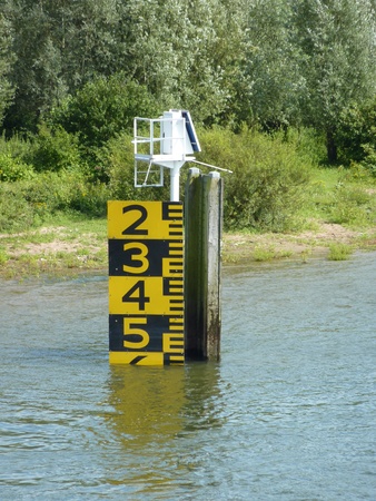 The water level of the IJssel river in summer in Zwolle in the Netherlandsの写真素材