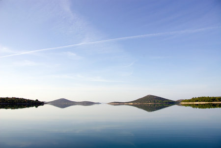 The early morning light in the Croatian archipelago in the Adriatic sea