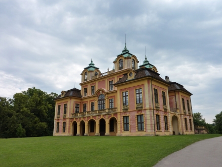 The favorite summer palace in a spacious parkland  in Ludwigsburg in the Black Forest in Germanyのeditorial素材