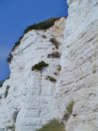 The famous white rocks in Vieste in Gargano in Italy
