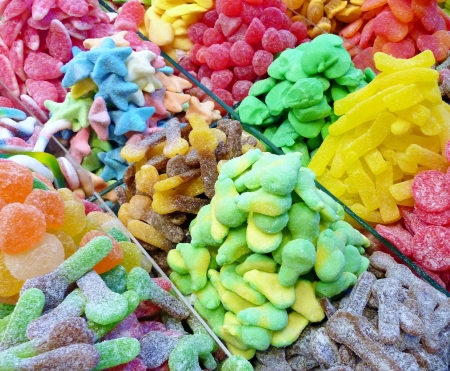 An assortment colorful candiesの写真素材