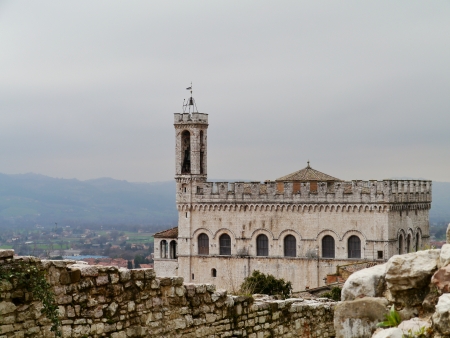 The palace of the consul in Gubbio in Umbria in Italyのeditorial素材