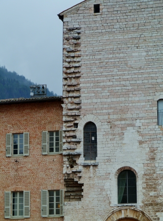 Palazzo del Podestra in Gubbio in Umbria in Italyのeditorial素材