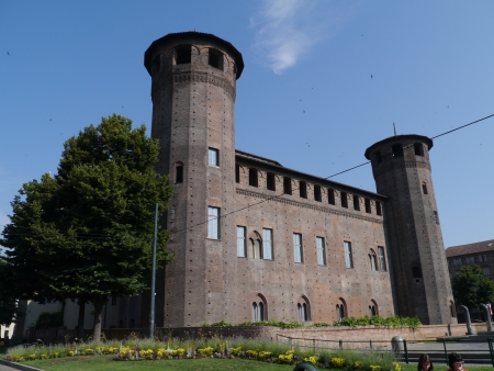 The towers of the palace madame in Turin in Italyのeditorial素材